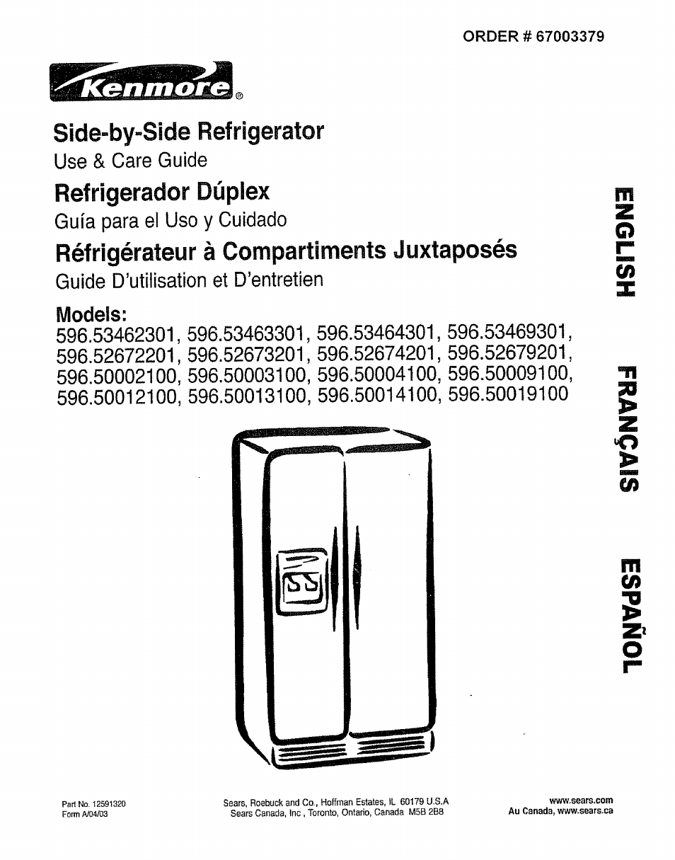 Kenmore 596.50012100 User Manual | 88 pages