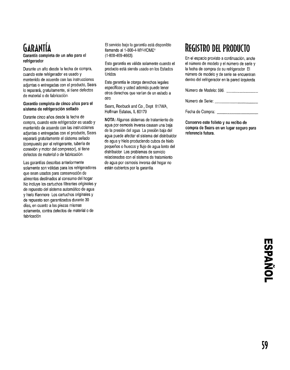 Kenmore 596.50012100 User Manual | Page 59 / 88