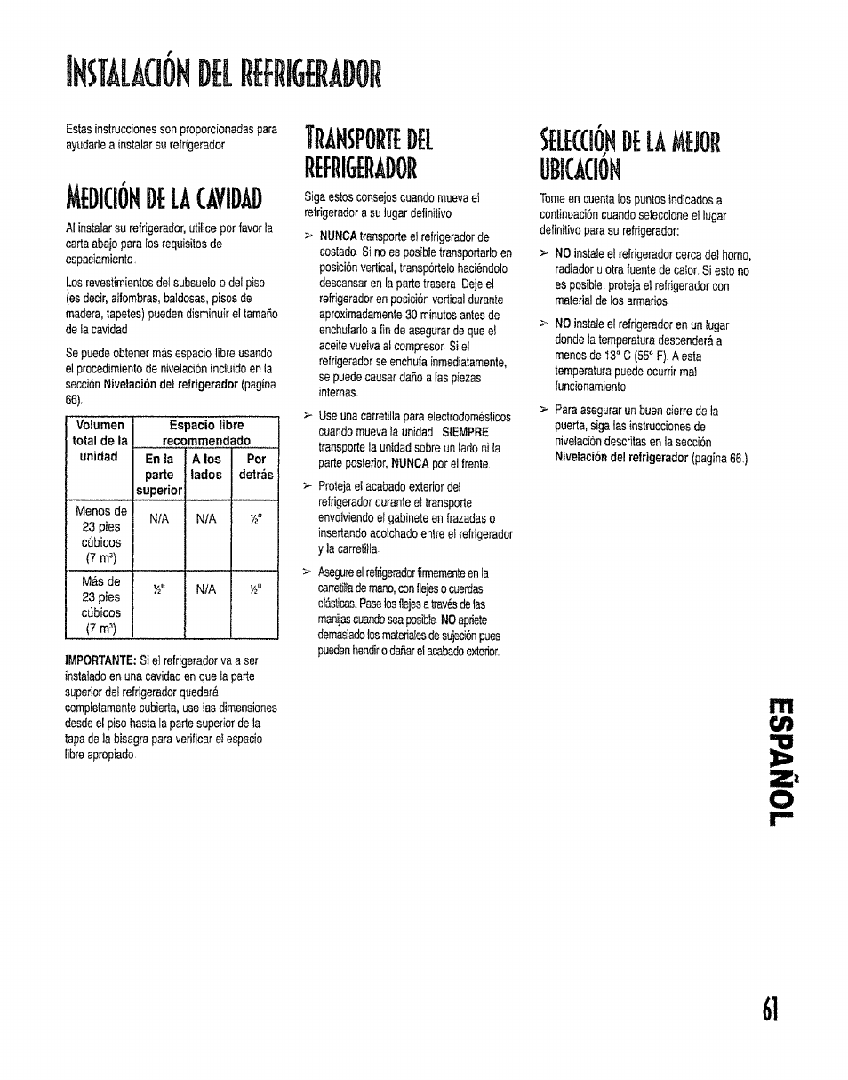 Mfdiciók de la cavidad | Kenmore 596.50012100 User Manual | Page 61 / 88