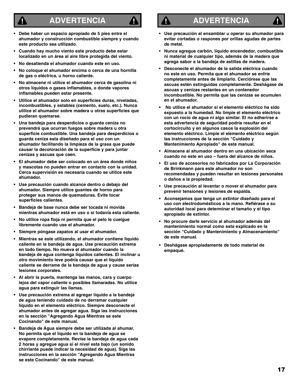 Advertencia | Kenmore 125.15885800 User Manual | Page 17 / 30