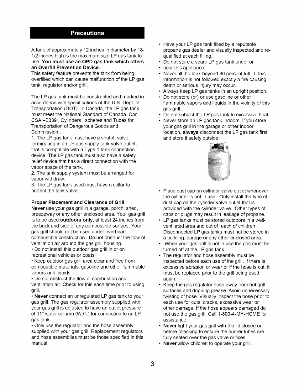 Precautions | Kenmore 640-26629611-0 User Manual | Page 3 / 19