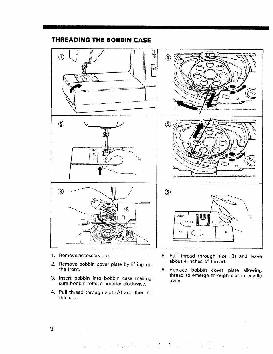 Threading the bobbin case | Kenmore 17922 User Manual | Page 10 / 48