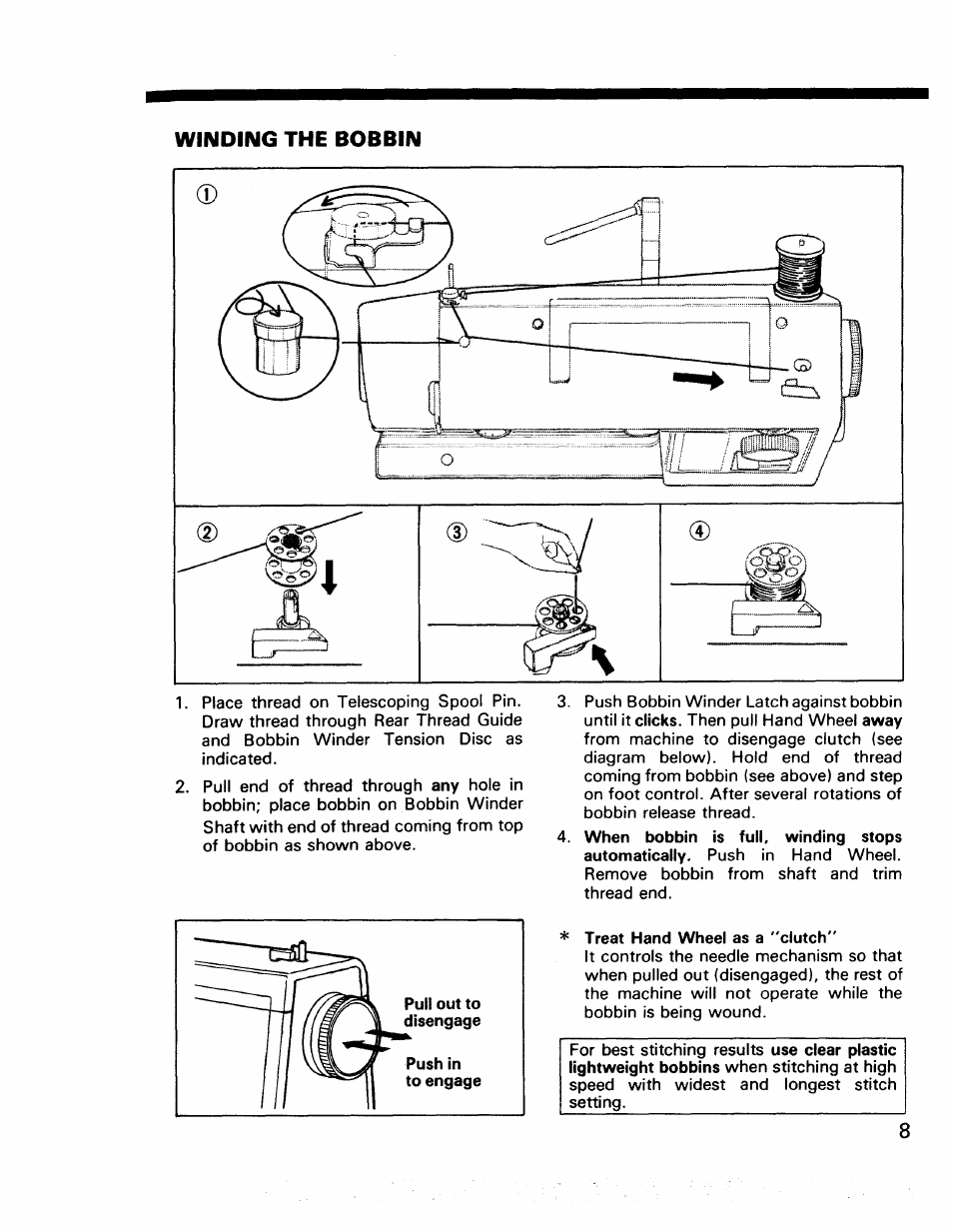 Winding the bobbin | Kenmore 17922 User Manual | Page 9 / 48