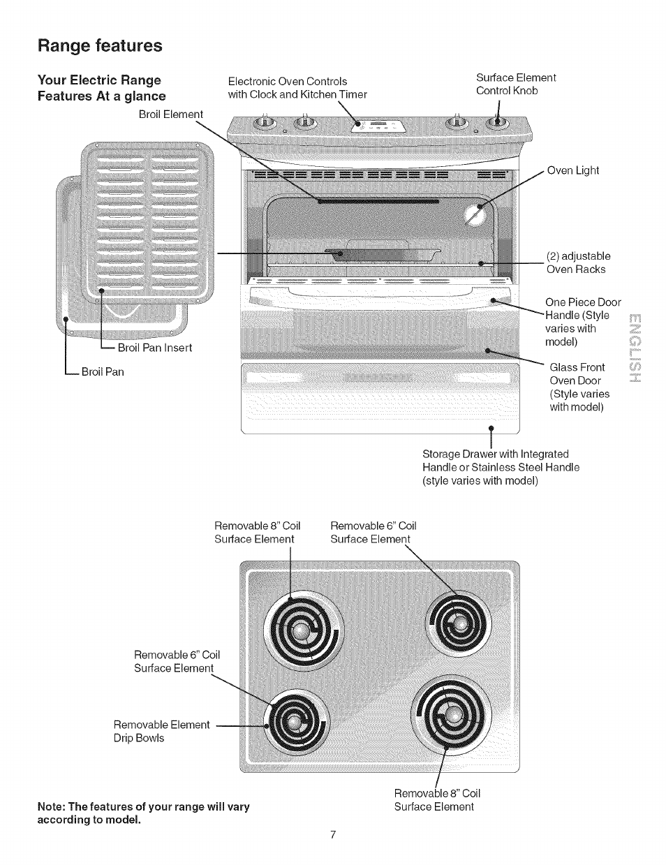 Range features | Kenmore 790.4626 User Manual | Page 7 / 22