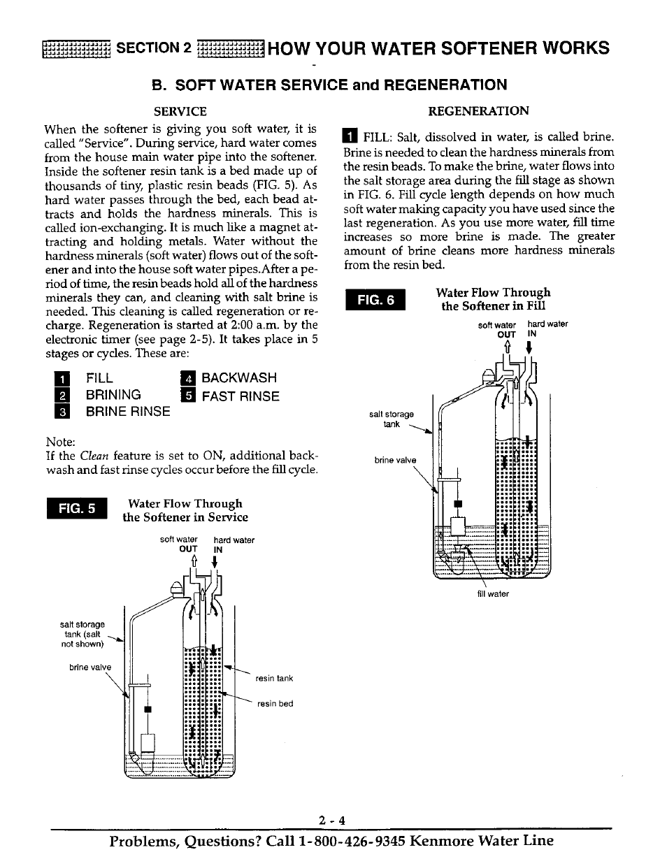 B. soft water service and regeneration, How your water softener works | Kenmore ULTRASOFT 400 625.38845 User Manual | Page 13 / 36