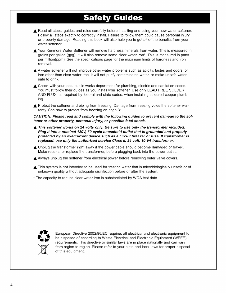 Safety guides | Kenmore INTELLISOFT 625.38376 User Manual | Page 4 / 48