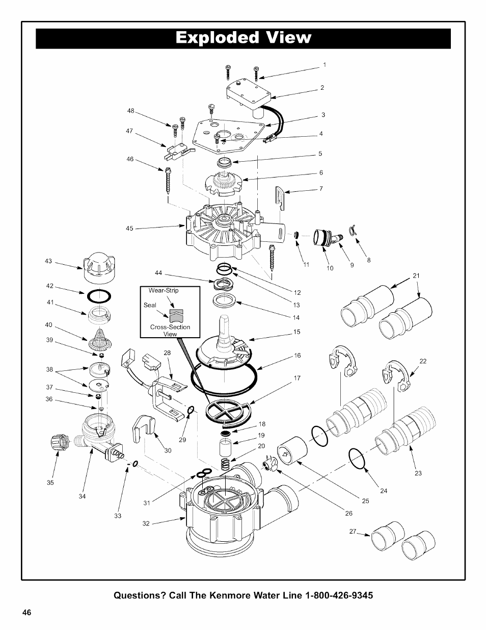 Exploded view | Kenmore INTELLISOFT 625.38376 User Manual | Page 46 / 48