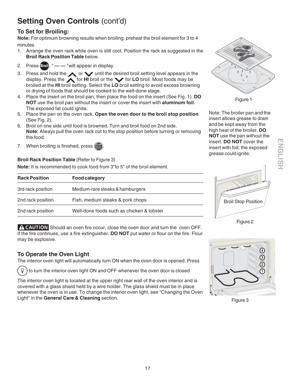 Setting oven controls (cont’d), English | Kenmore 790.4658 User Manual | Page 17 / 28