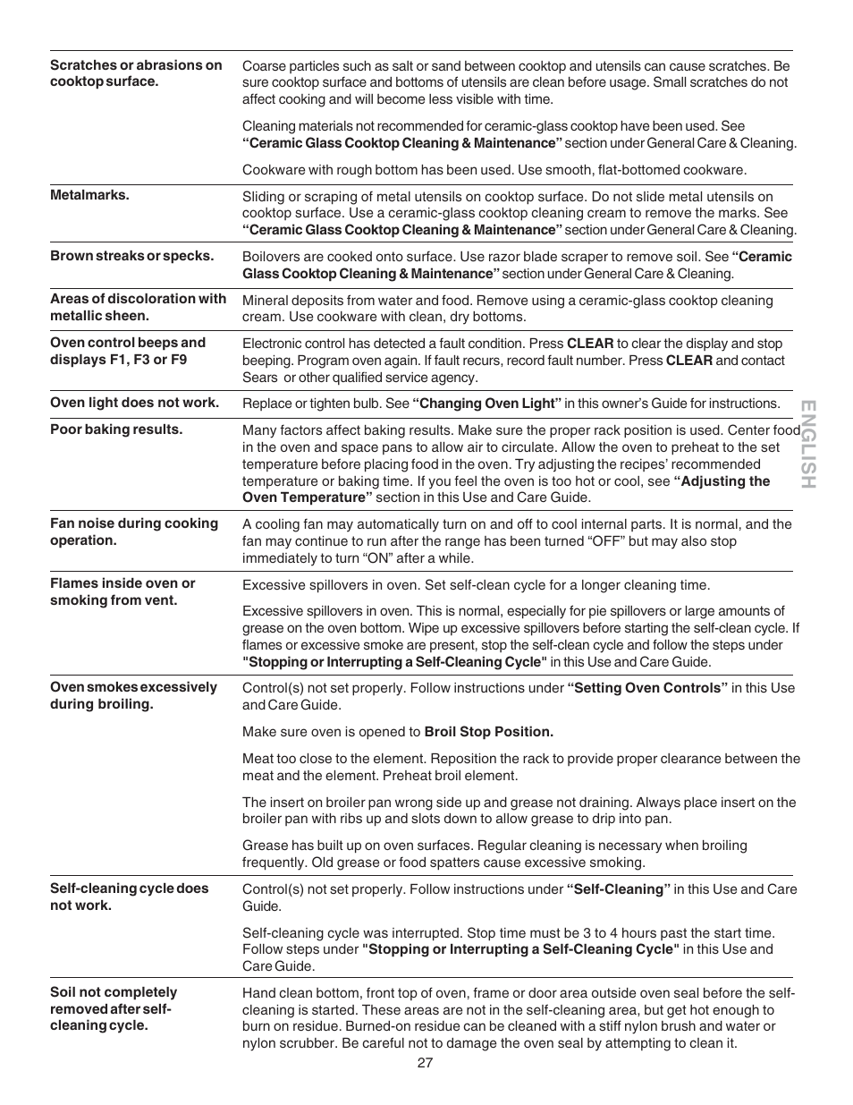 English | Kenmore 790.4658 User Manual | Page 27 / 28