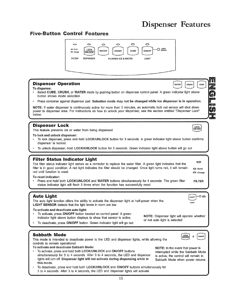 Dispetisef features | Kenmore 596.50003100 User Manual | Page 15 / 77