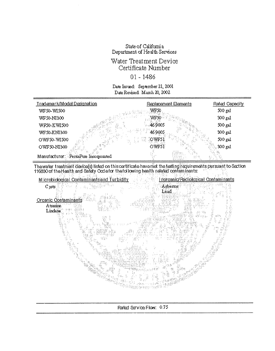 Certifícate number, State of cáifoiisia, Pff5l | Departrflset cf heáltíi services, Manutacíurer:;^reiitópu® ficoapoiated | Kenmore 596.50003100 User Manual | Page 26 / 77