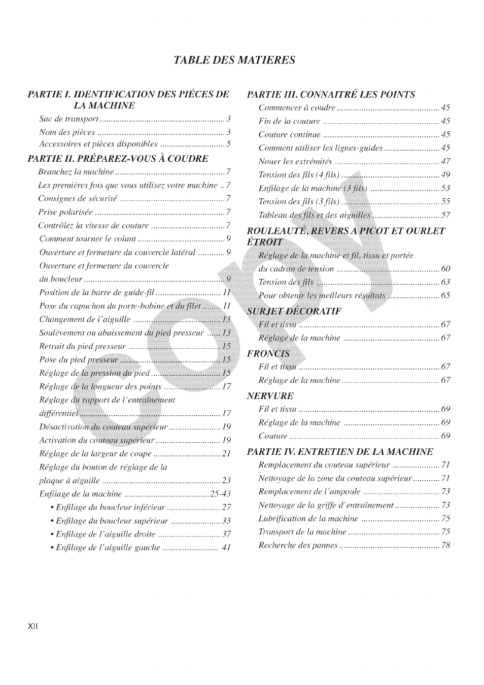 Table des matieres | Kenmore 385.16677 User Manual | Page 12 / 90