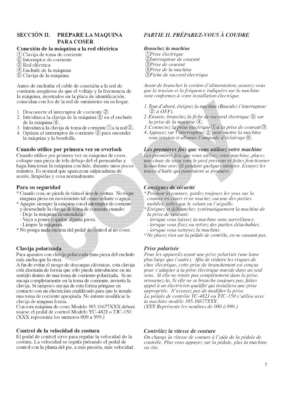 Prepare la maquina, Cuando utilice por primera vez .su overlock, Control de la velocidad de costura | Cuando utilice por primera vez su overlock | Kenmore 385.16677 User Manual | Page 18 / 90