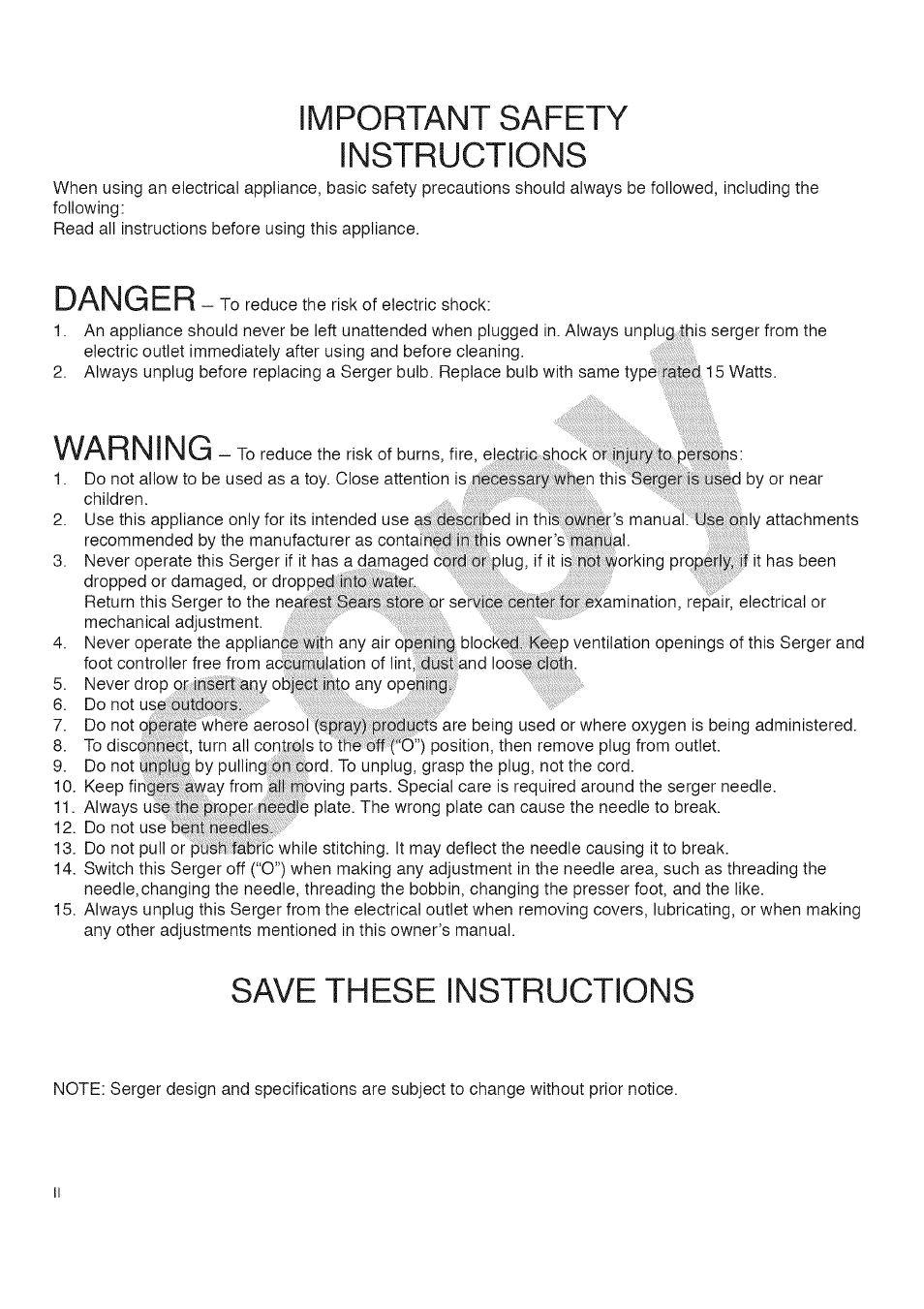 Important safety instructions, Danger, Warning | Save these instructions | Kenmore 385.16677 User Manual | Page 2 / 90