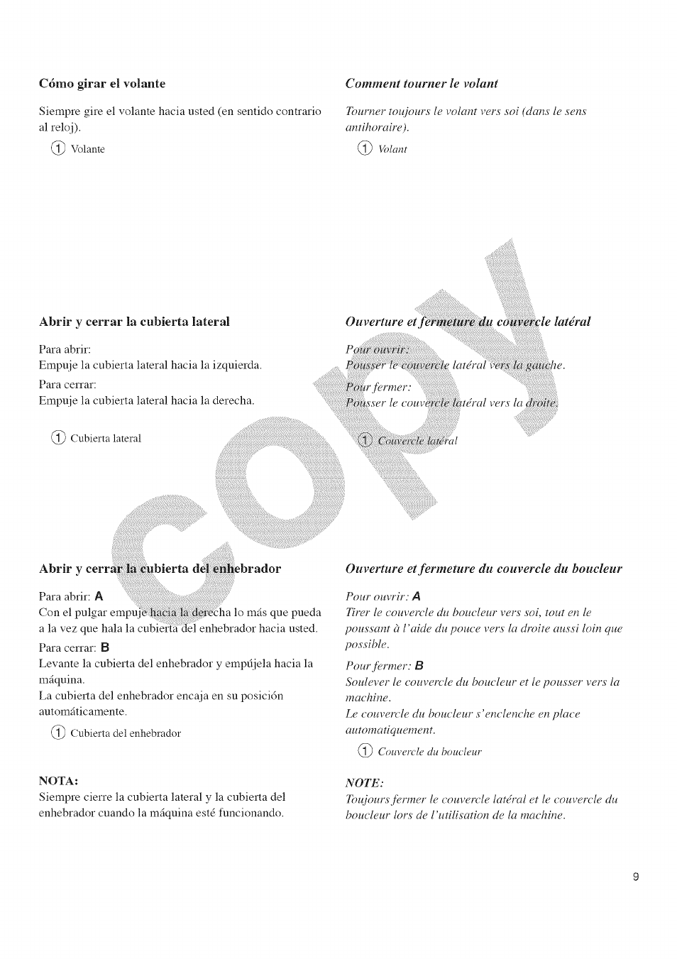 Abrir y cerrar la cubierta lateral | Kenmore 385.16677 User Manual | Page 20 / 90