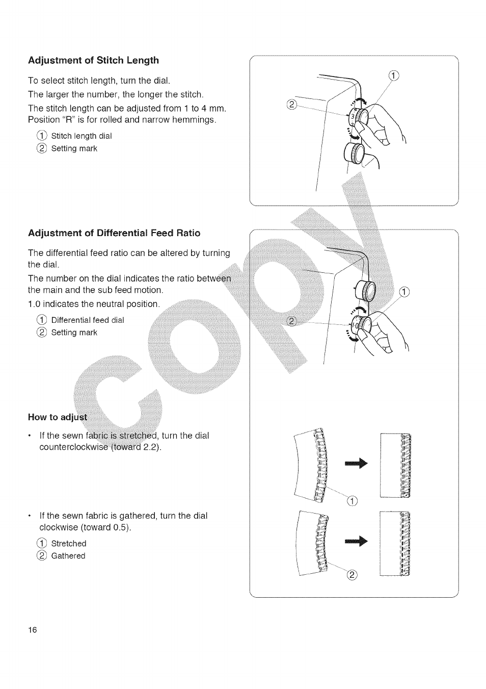 Adjustment of stitch length, Adjustment of differential feed ratio, How to arlji-isi | Kenmore 385.16677 User Manual | Page 27 / 90