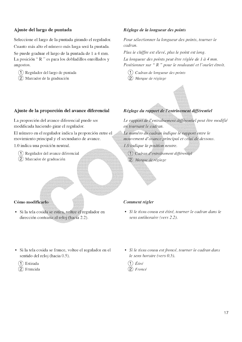 Ajuste de la proporción del avance diferencial | Kenmore 385.16677 User Manual | Page 28 / 90