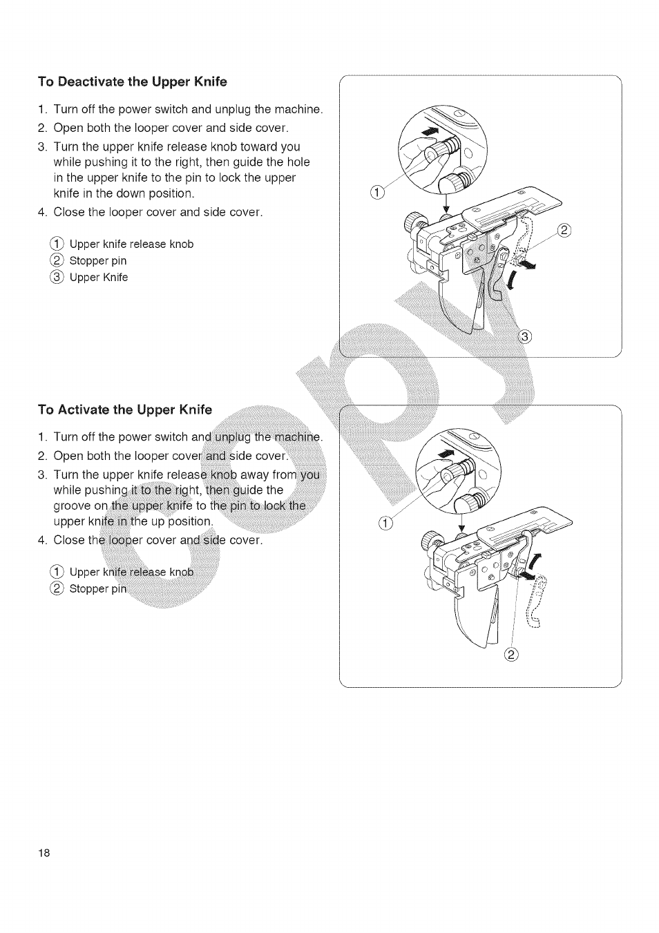 To deactivate the upper knife, To activate the upper knife, To deactivate, the upper knife | To activate':thé upper knife | Kenmore 385.16677 User Manual | Page 29 / 90