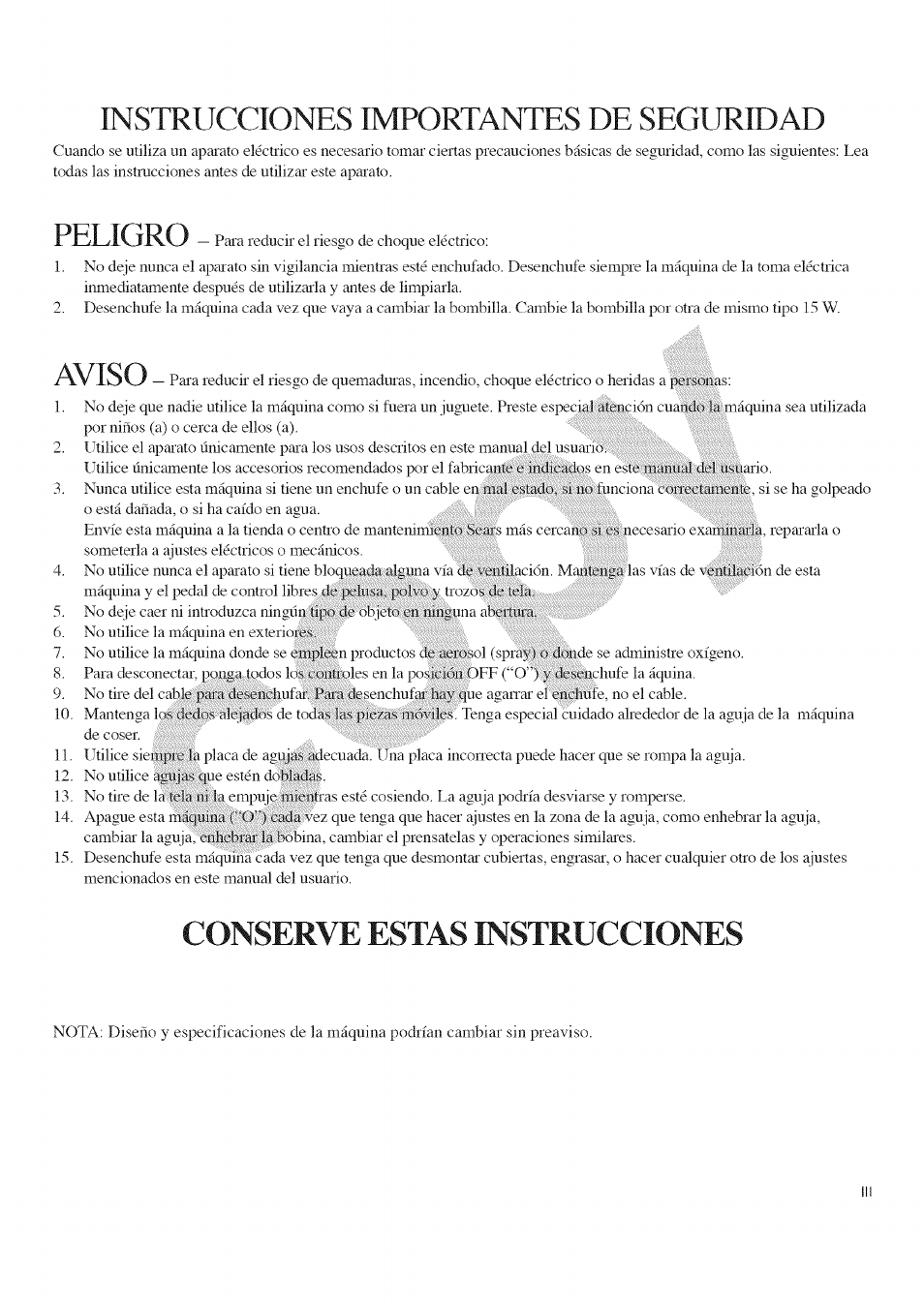 Instrucciones importantes de seguridad, Peligro, Aviso | Conserve estas instrucciones | Kenmore 385.16677 User Manual | Page 3 / 90