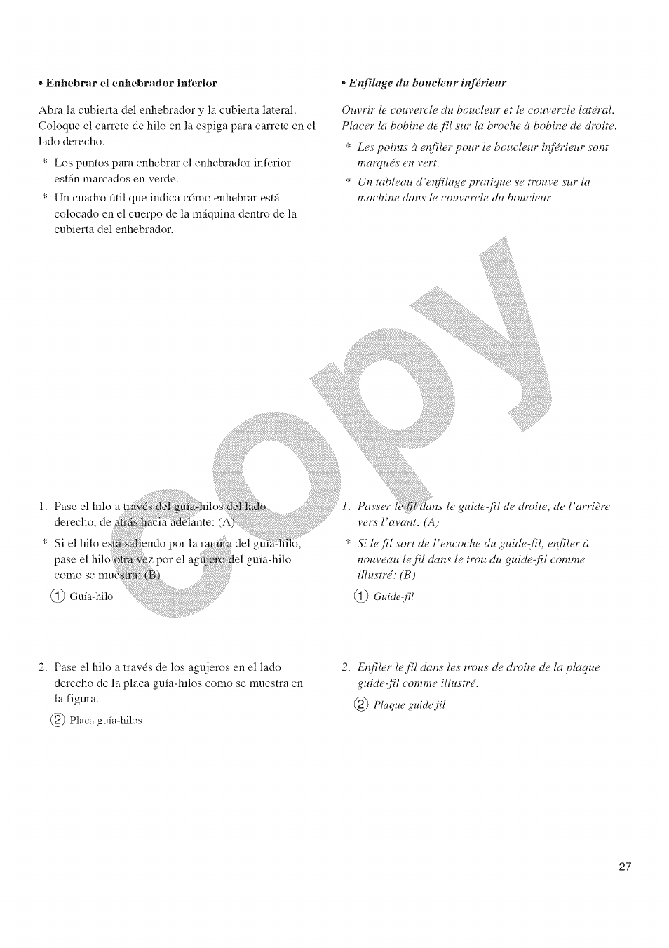 Enhebrar el enhebrador inferior | Kenmore 385.16677 User Manual | Page 38 / 90