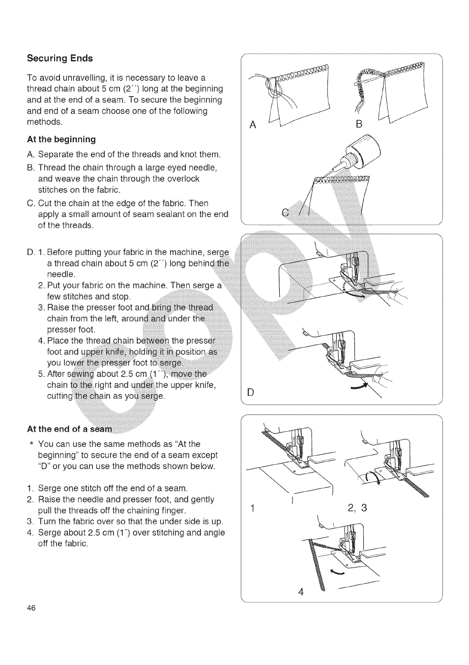 Securing ends | Kenmore 385.16677 User Manual | Page 57 / 90