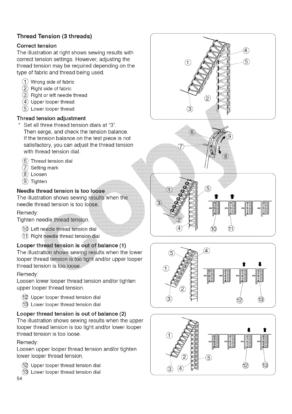 Thread tension (3 threads) | Kenmore 385.16677 User Manual | Page 65 / 90