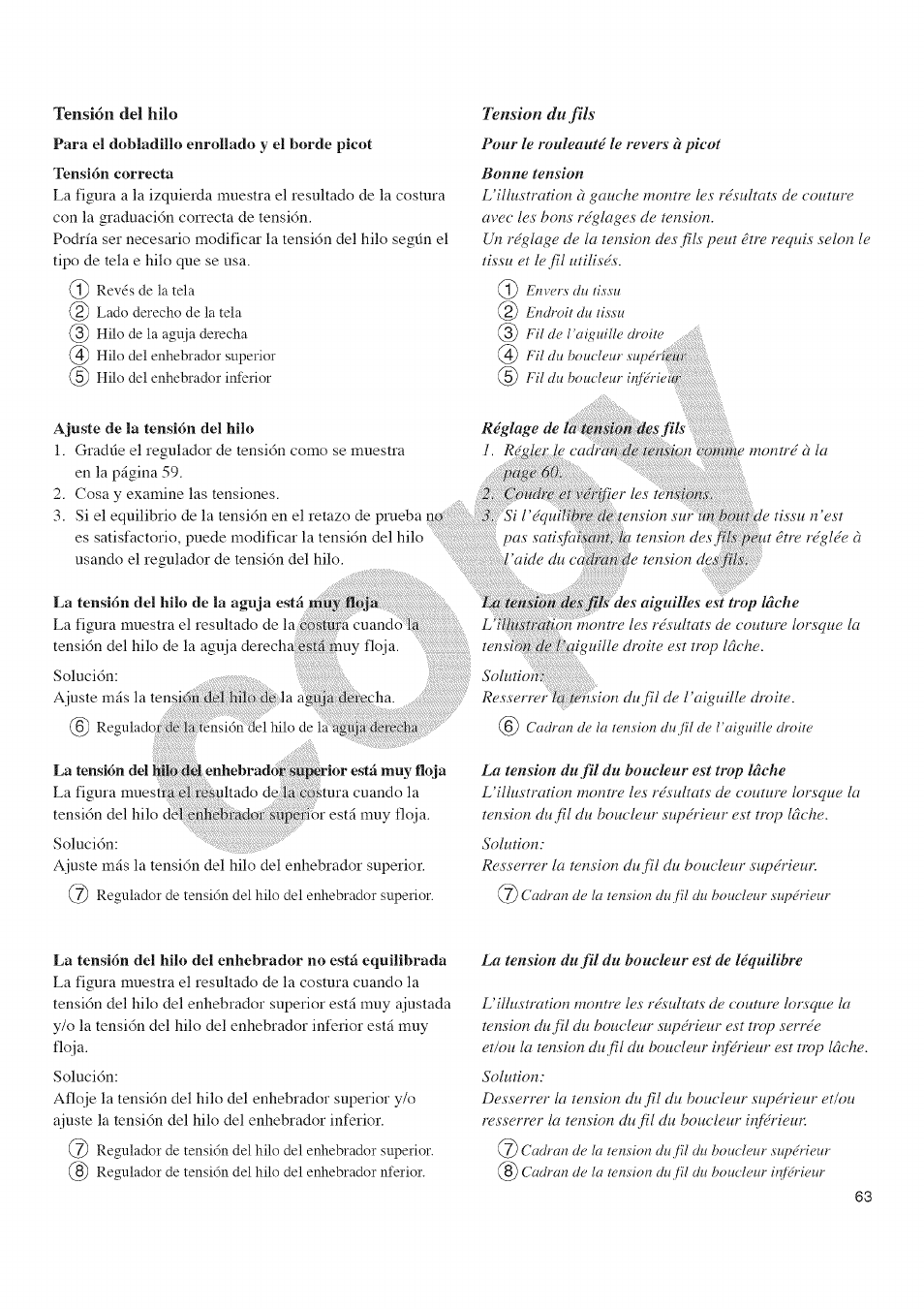 Tensión del hilo | Kenmore 385.16677 User Manual | Page 74 / 90