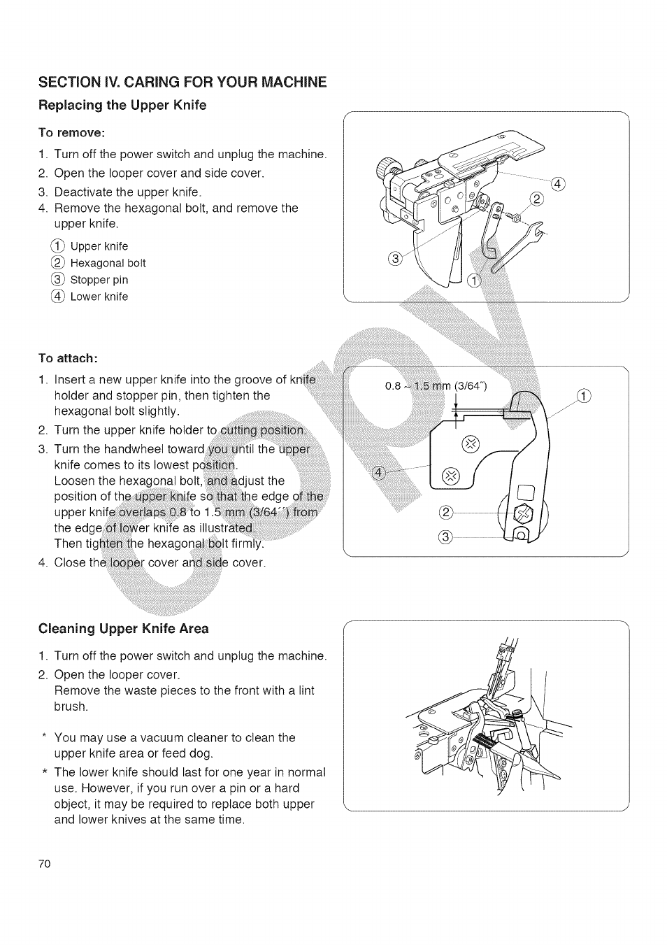 To remove, To attach, Cleaning upper knife area | Kenmore 385.16677 User Manual | Page 81 / 90