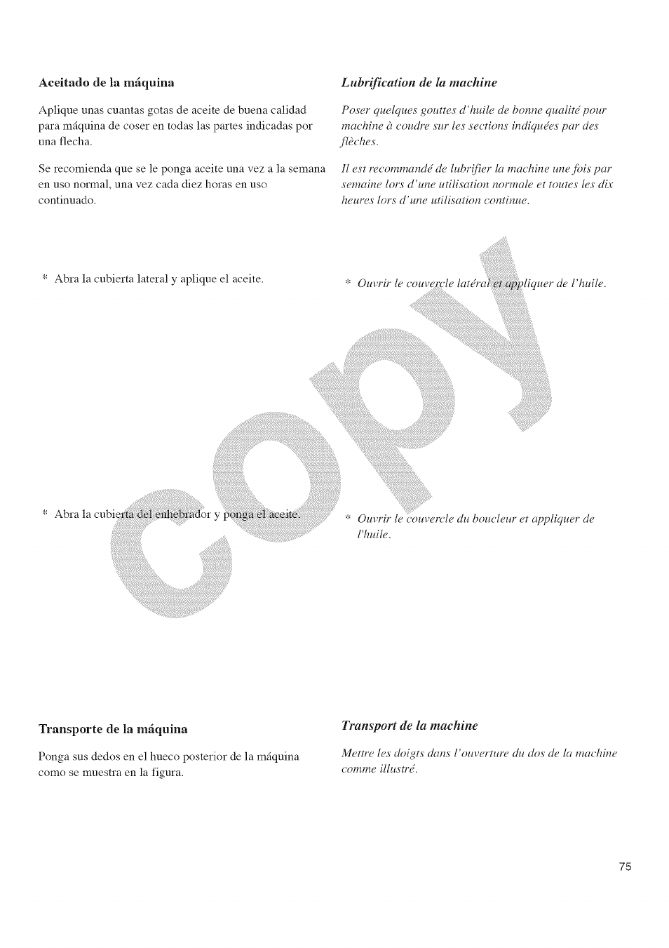 Transporte de la máquina | Kenmore 385.16677 User Manual | Page 86 / 90