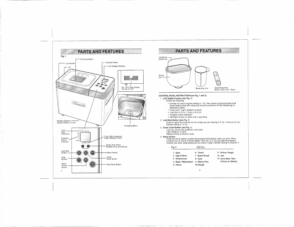 Milijill, Parts and features | Kenmore 100.12934 User Manual | Page 3 / 14