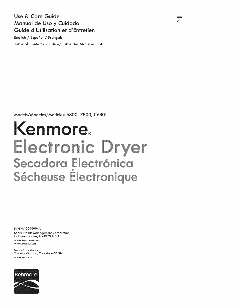 Kenmore 6800 User Manual | 44 pages