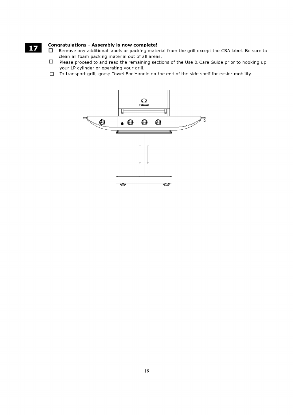 Congratulations - assembly is now complete | Kenmore 119.163018 User Manual | Page 18 / 31