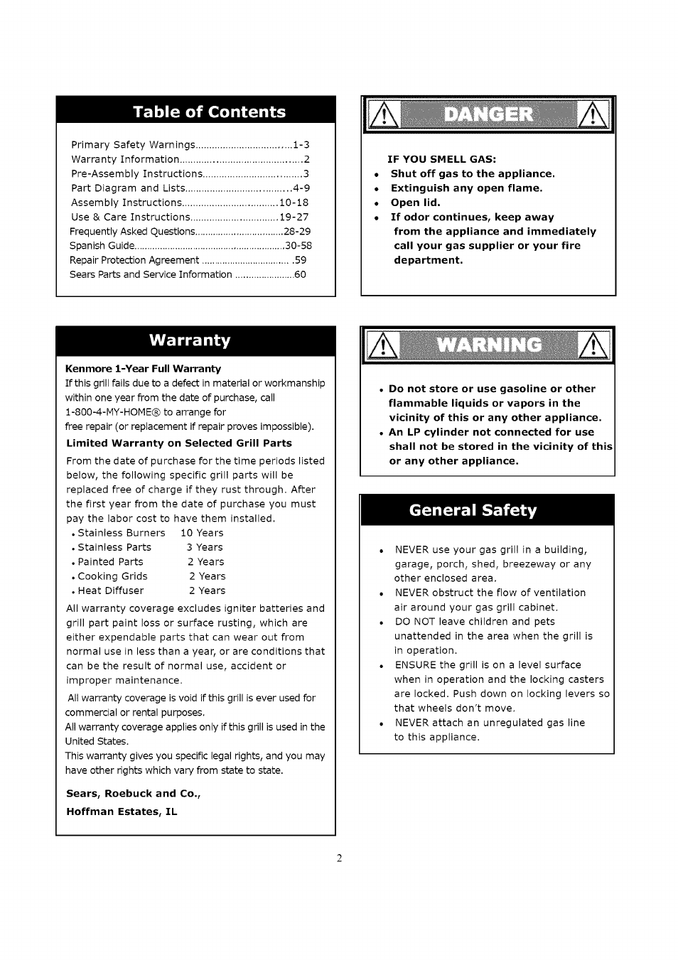 Kenmore 119.163018 User Manual | Page 2 / 31