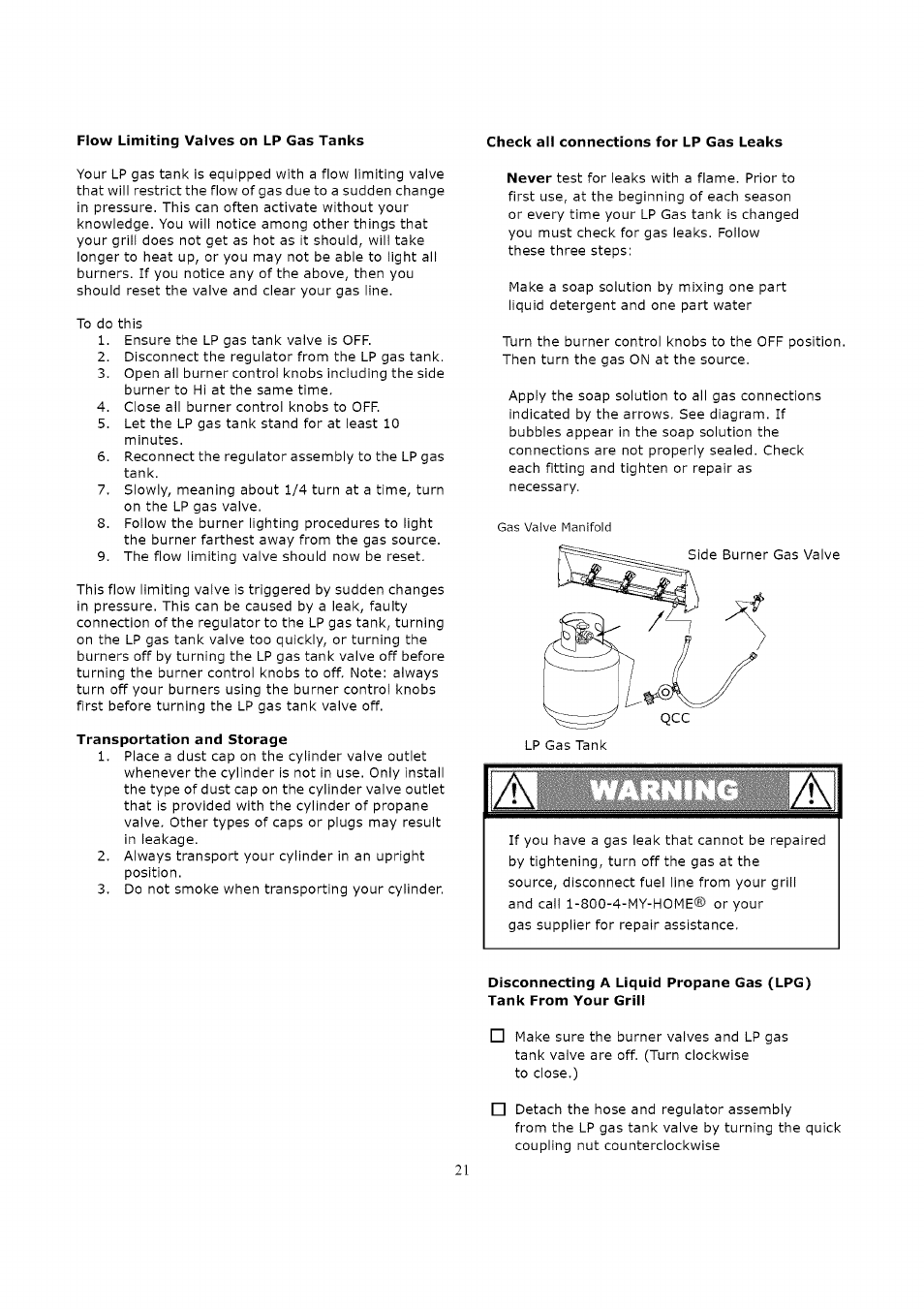 Transportation and storage | Kenmore 119.163018 User Manual | Page 21 / 31