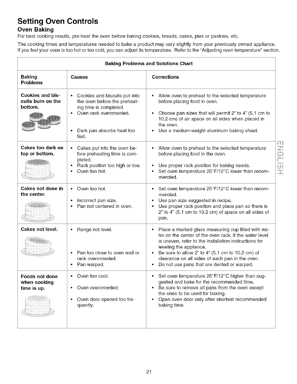 Setting oven controls, Oven baking, Setting side oven control | Kenmore 790.75603 User Manual | Page 21 / 46