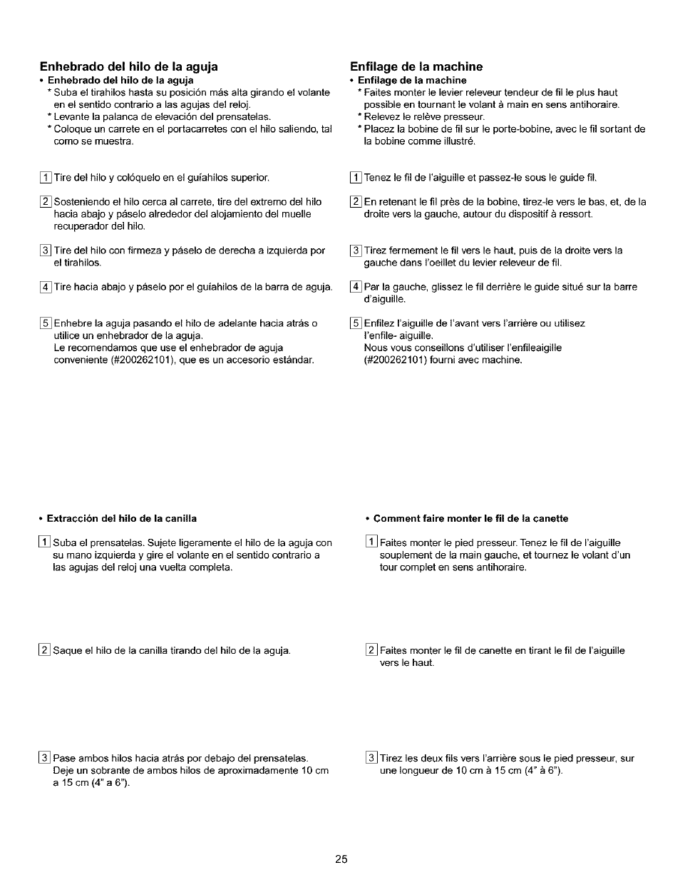 Enhebrado del hilo de la aguja, Enfilage de la machine, Comment faire monter le fil de la canette | Comment faire monter !e fil de la canette | Kenmore 385.15516 User Manual | Page 33 / 85