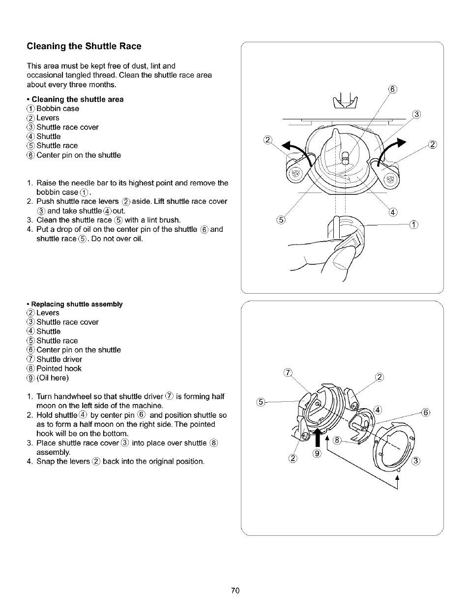 Cleaning the shuttle race | Kenmore 385.15516 User Manual | Page 78 / 85