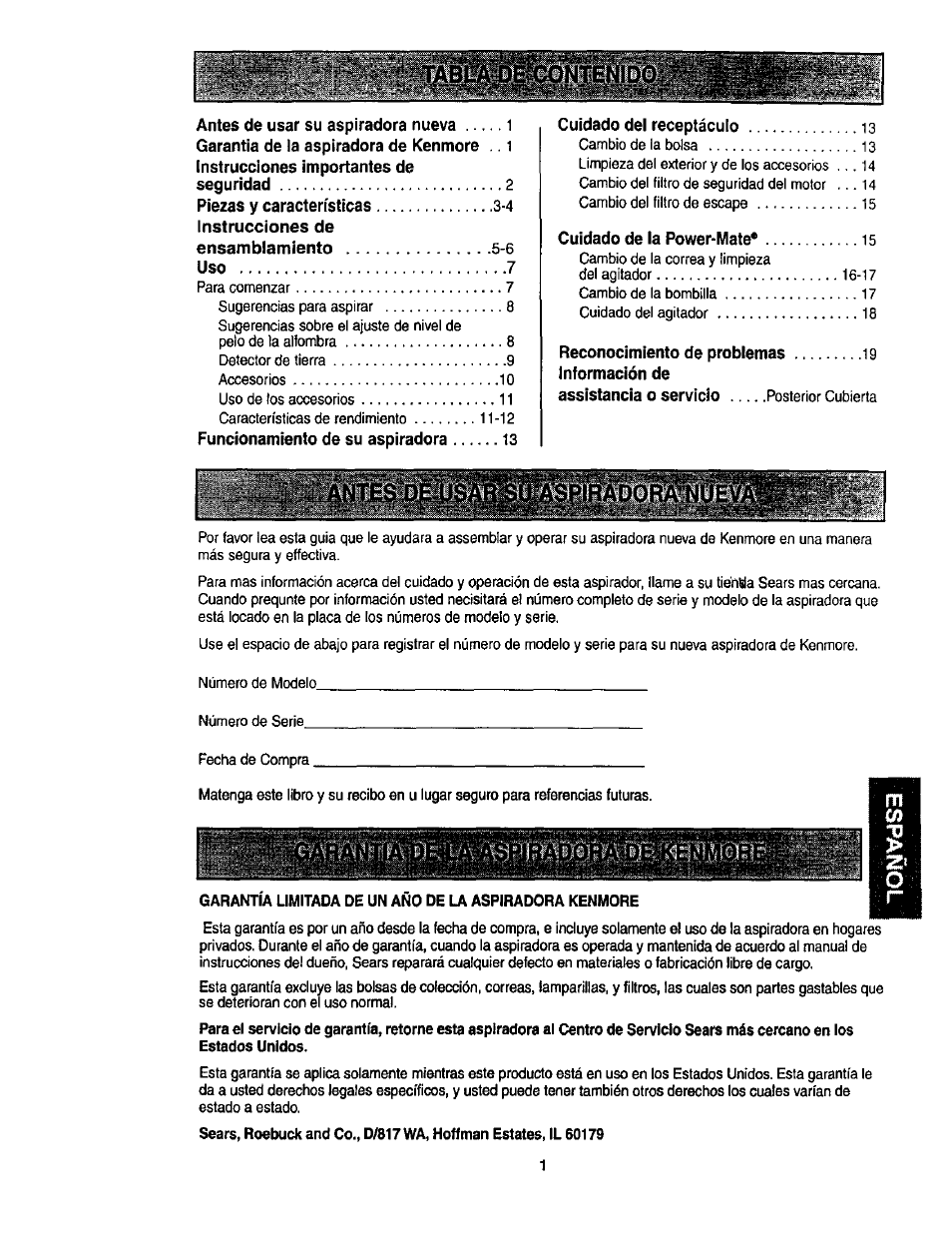 Kenmore ASPIRADORA 116.23513 User Manual | Page 21 / 40