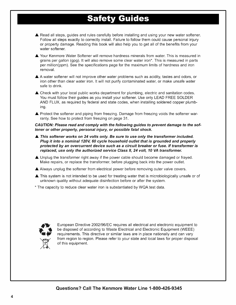 Safety guides | Kenmore 625.38306 User Manual | Page 4 / 96