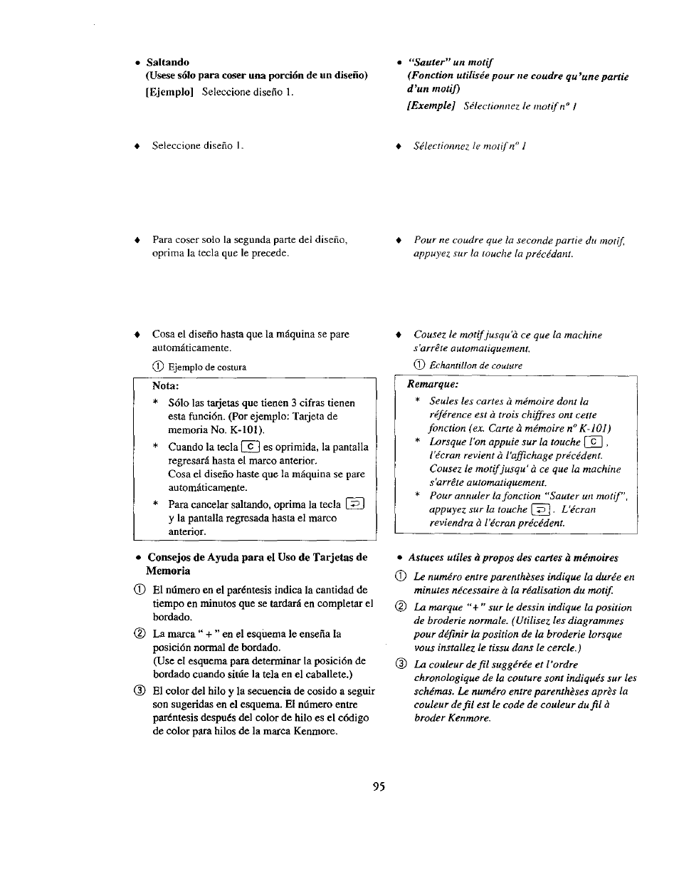 Nota | Kenmore 385. 19000 User Manual | Page 111 / 134