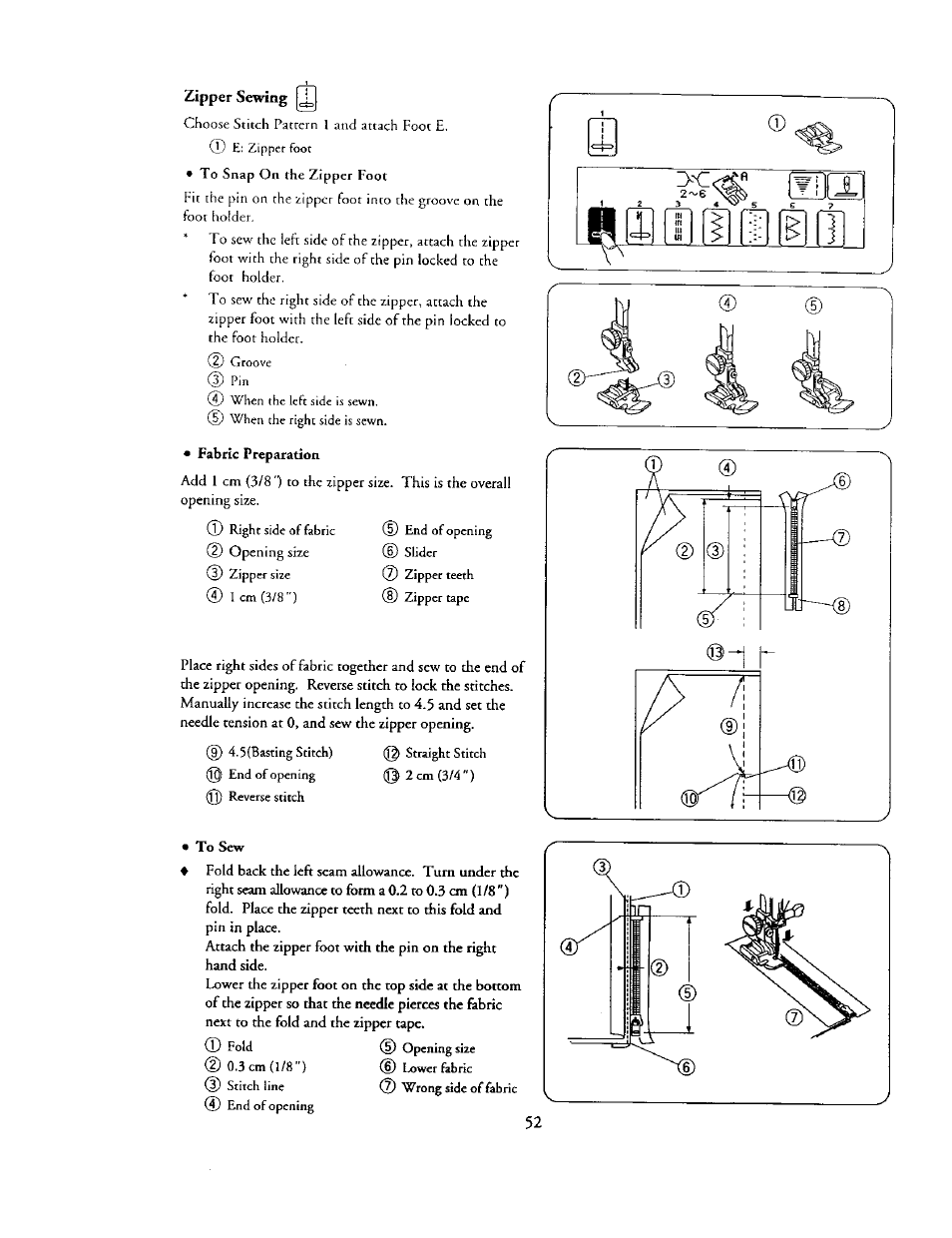 Zipper sewing q, Zipper sewing | Kenmore 385. 19000 User Manual | Page 68 / 134