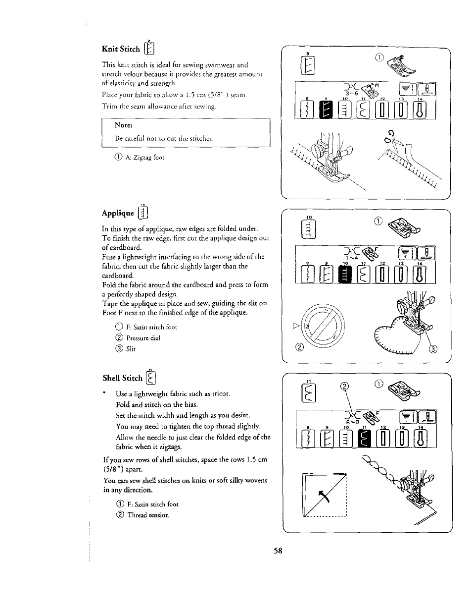 Shell stitch, Tl ii [fi ifil ifll rai | Kenmore 385. 19000 User Manual | Page 74 / 134