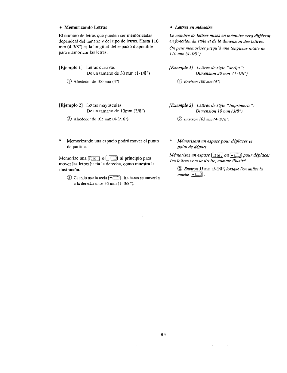 Memorizando letras, Memorized letters | Kenmore 385. 19000 User Manual | Page 99 / 134