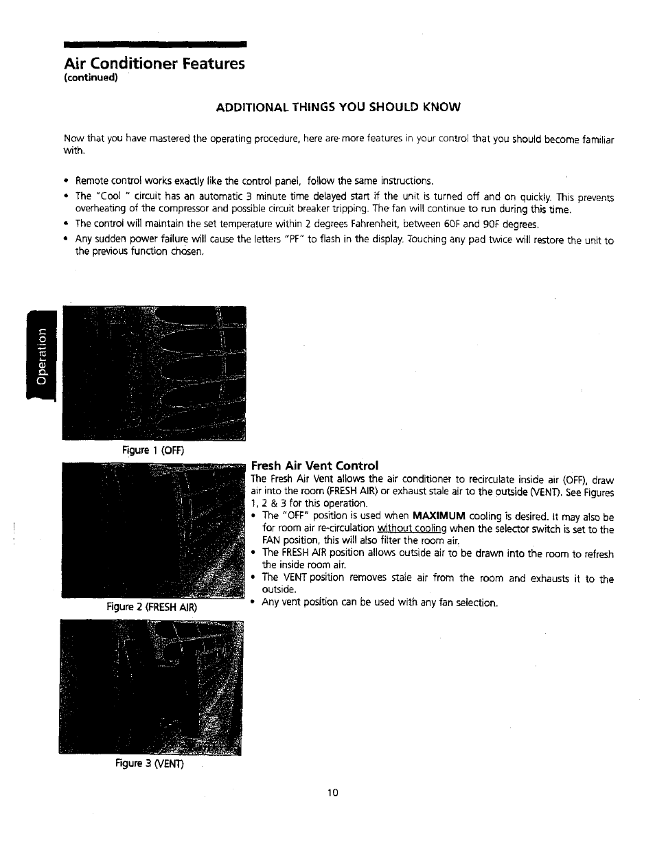 Air conditioner features, Additional things you should know, Fresh air vent control | Kenmore 309000845 User Manual | Page 10 / 14