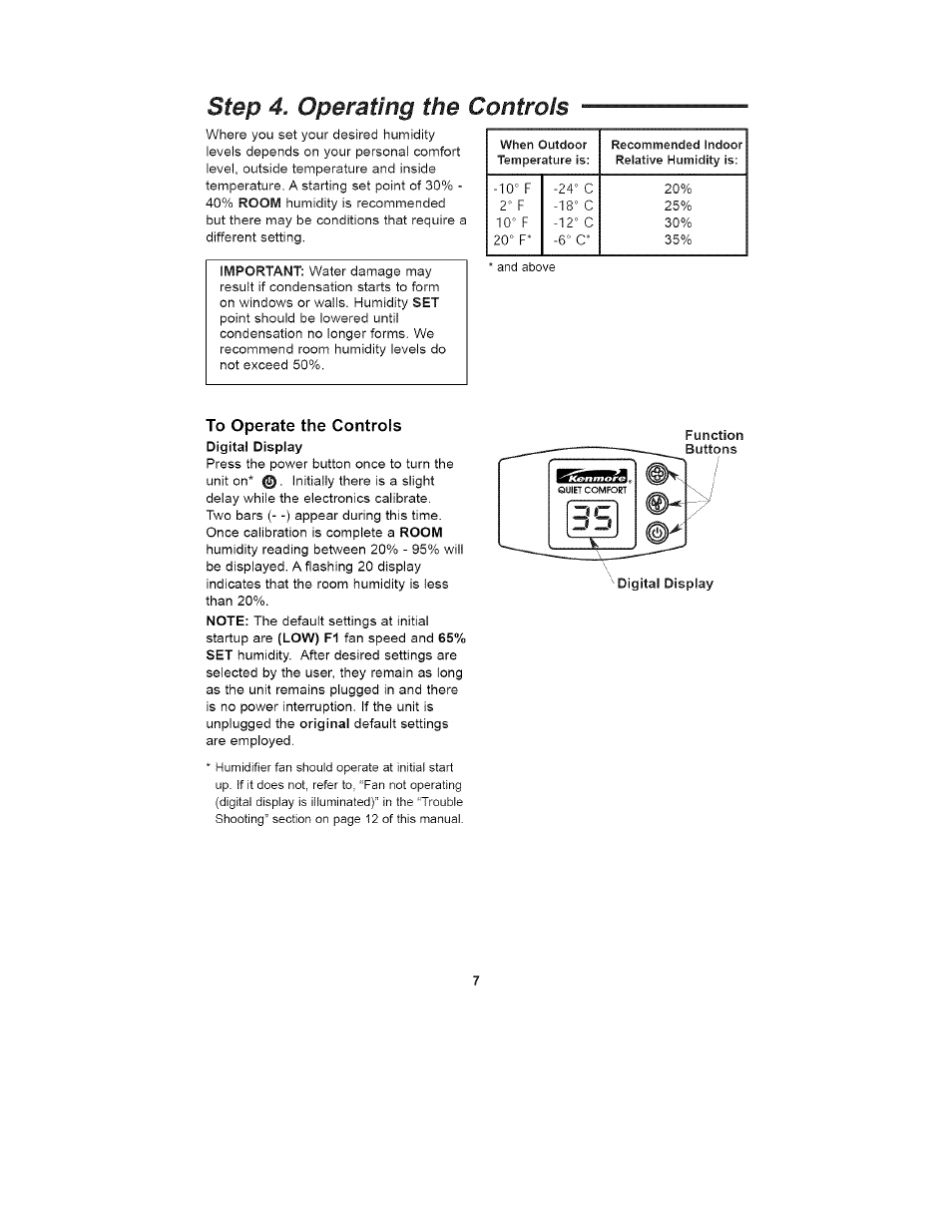 Step 4. operating the controls | Kenmore 758.15408 User Manual | Page 7 / 32