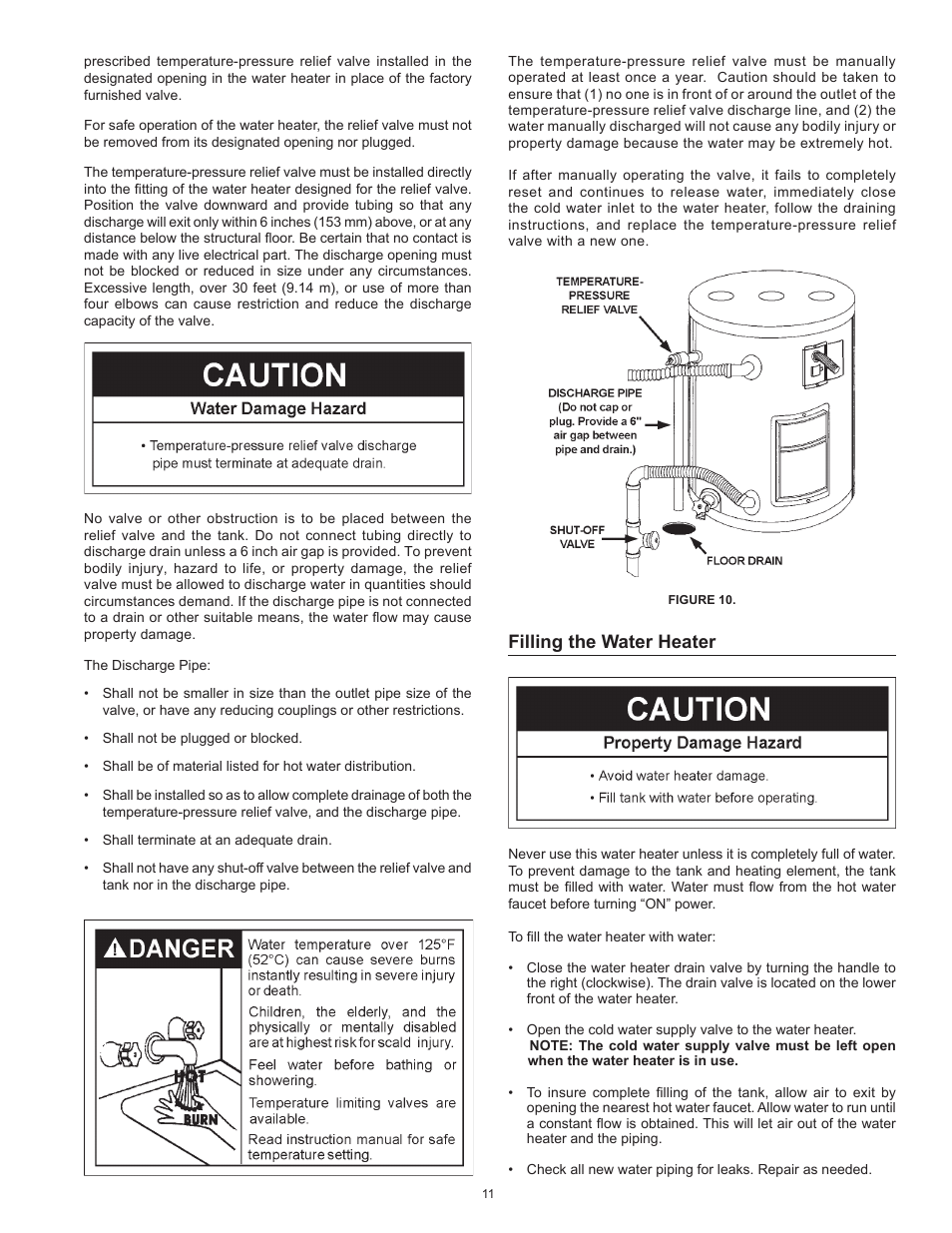 Filling the water heater | Kenmore The Economizer(TM) 6 Compact Electric 153.31604 User Manual | Page 11 / 24