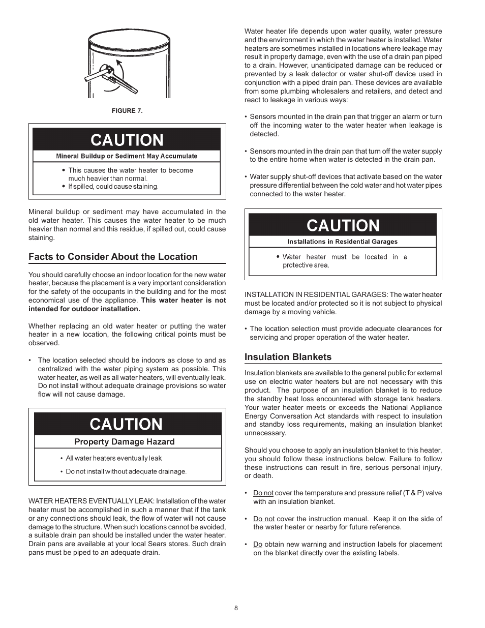 Insulation blankets, Facts to consider about the location | Kenmore The Economizer(TM) 6 Compact Electric 153.31604 User Manual | Page 8 / 24