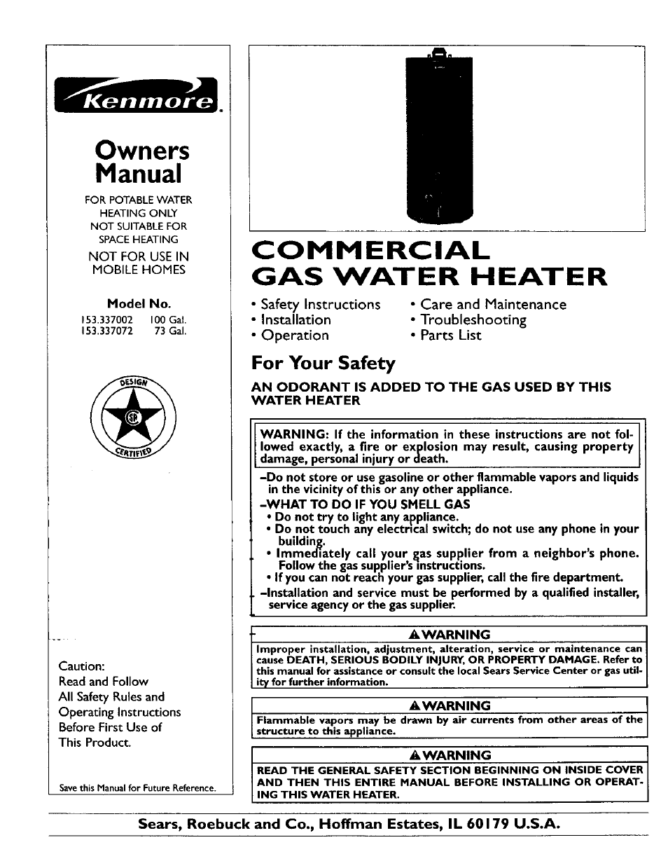 Kenmore 153.337002 User Manual | 32 pages