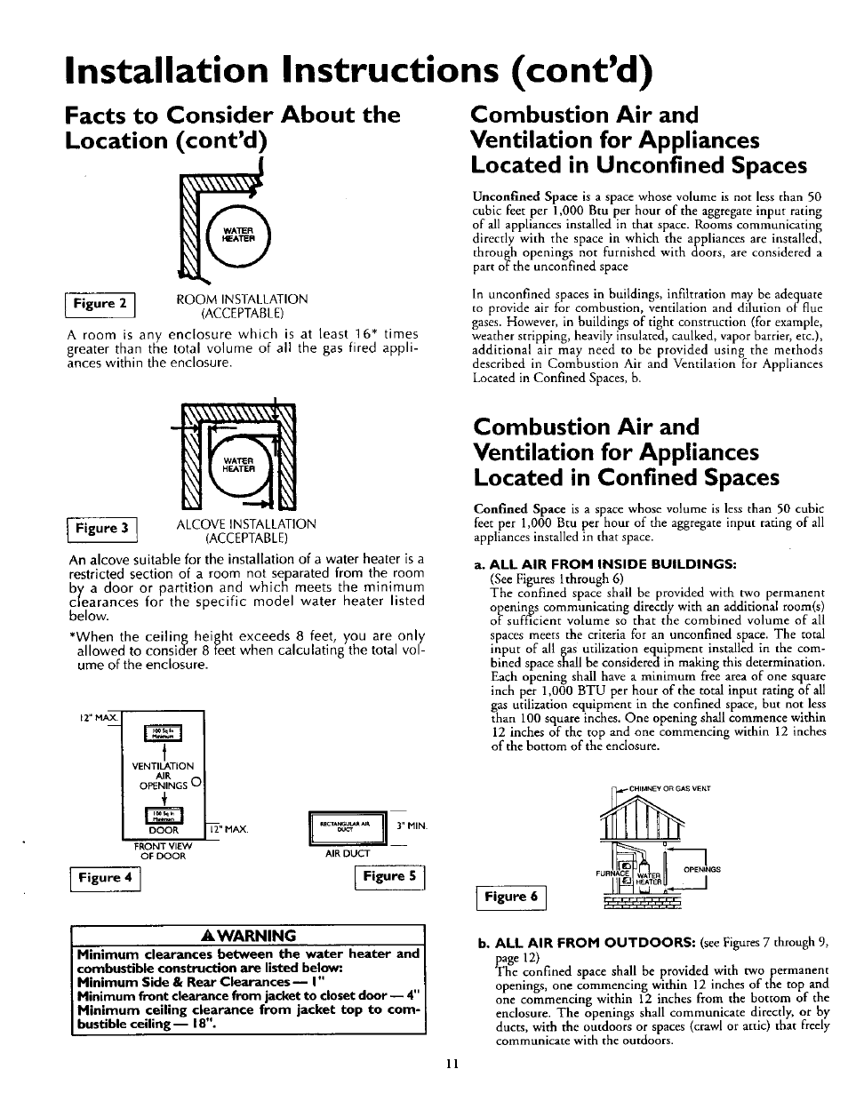 Installation instructions (cont’d), Facts to consider about the location (cont* *d) | Kenmore 153.337002 User Manual | Page 11 / 32