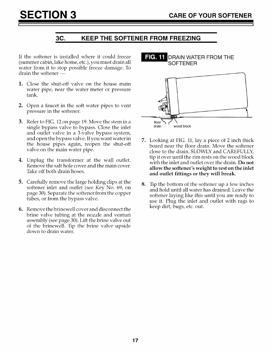 Keep the softener from freezing | Kenmore 625.3486 User Manual | Page 17 / 32